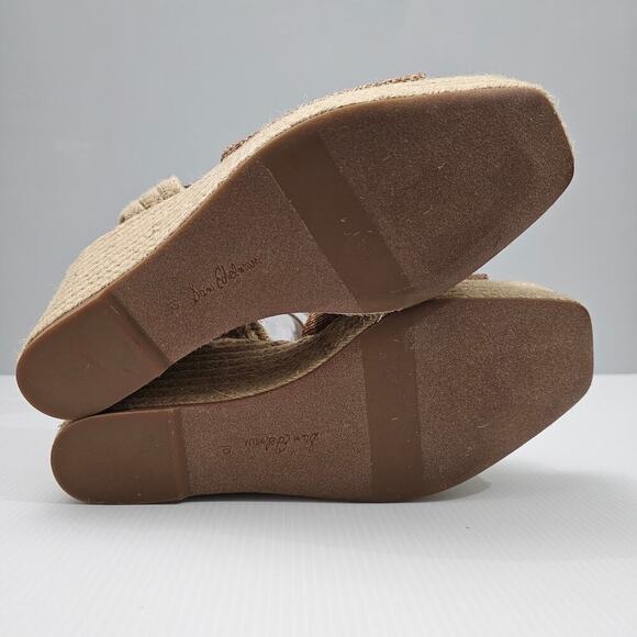 NEW Sam Edelman Vada Espadrille Women 10 Wedge Sandal Platform Woven Brown Jute - Picture 11 of 13